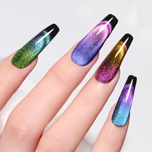 Imtiti 6Pcs 9D Cat Eye Gel Nail Polish Kit 10ml Long Lasting Soak Off UV LED Magnetic Polish for Nail Art Salon DIY at Home Gift for Women