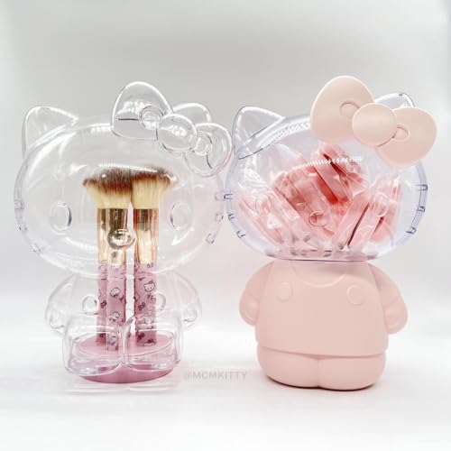 Impressions Vanity Hello Kitty 12 PCs Makeup Sponge Set with Container, Latex Free Blender Facial Sponges Applicator for Beauty Application, Powder, Cream, Concealer, Dry, and Wet Foundation Blending