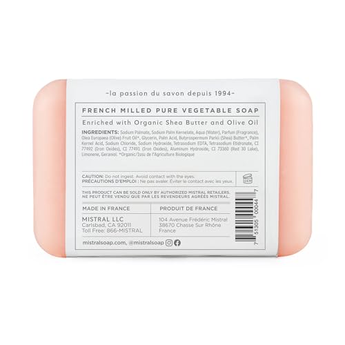 Mistral Lychee Rose French Triple-Milled Bar Soap - 2 x 7 oz, Vegan Natural Skin Care