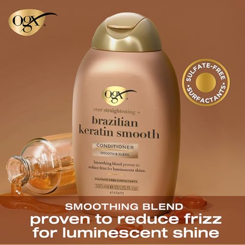Ogx Conditioner Brazilian Keratin Therapy 13 Ounce (384ml) (3 Pack)