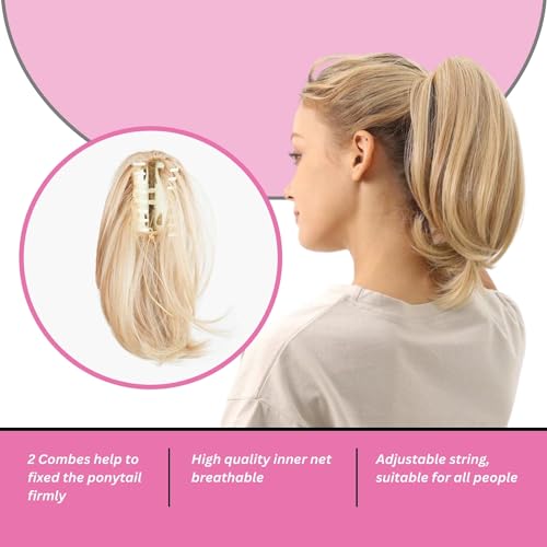 Claw Clip Straight Ponytail Hair Extension 10 Inches Salt and Pepper - Hair Accessories