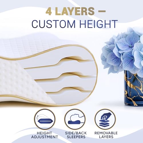Royal Therapy Extra Queen Memory Foam Cervical Pillow 24 x 14 x 6.5" - Adjustable, Neck Support, Side Sleeper