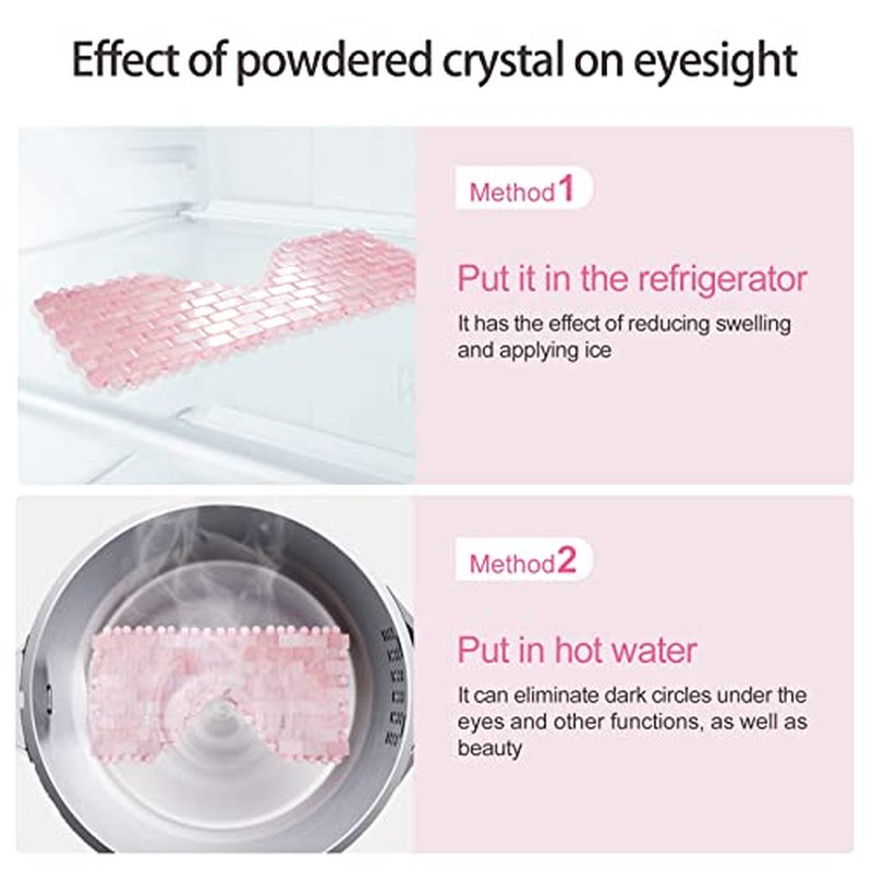 gemshan Rose Quartz Eye Mask & Jade Eye Mask Facial Maks for Relive Eliminate Puffiness Anti Aging Therapy Hot or Cold Using