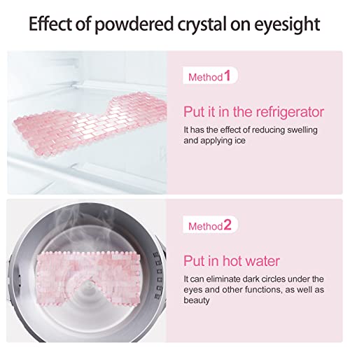 Jade Eye Mask with Rose Quartz for Relaxation & Cold Therapy - Reduce Puffy Eyes, Dark Circles, Anti-Aging