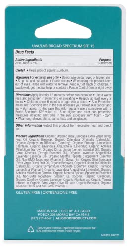 Organic SPF15 Lip Balm Set - Hydrating Lip Moisturizer with Zinc & Natural Oils - Multi (6-Pack)