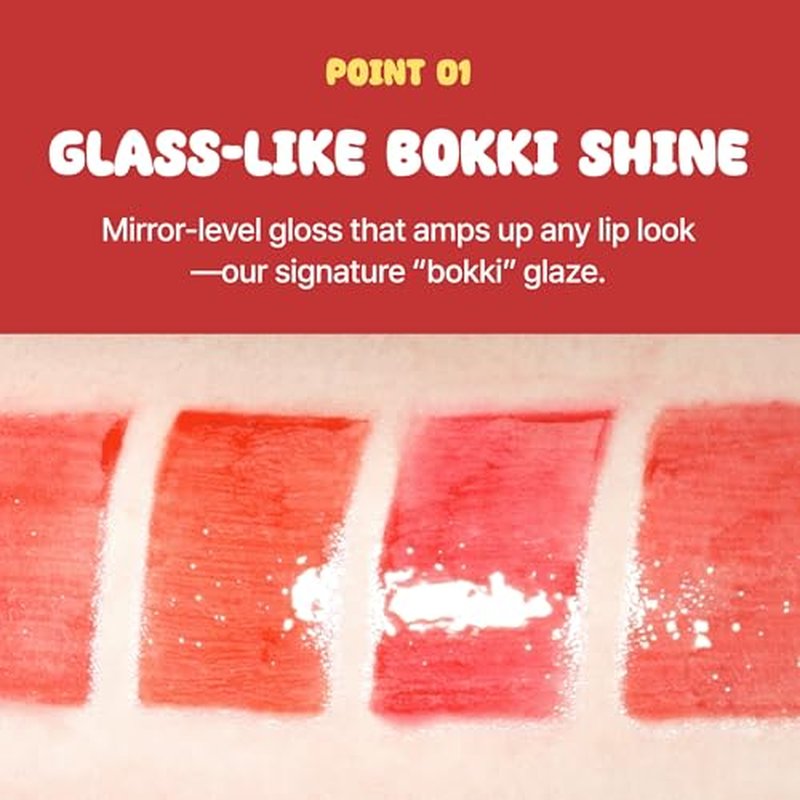 BLACK ROUGE Glow Bokki Tint, GB07 Bacon Pink ? Korean Lip Tint Inspired by Tteokbokki, Non-Sticky Long-Lasting Lip Stain with Glossy Finish, Cute Stickers ? Original Red, Rose, Soy