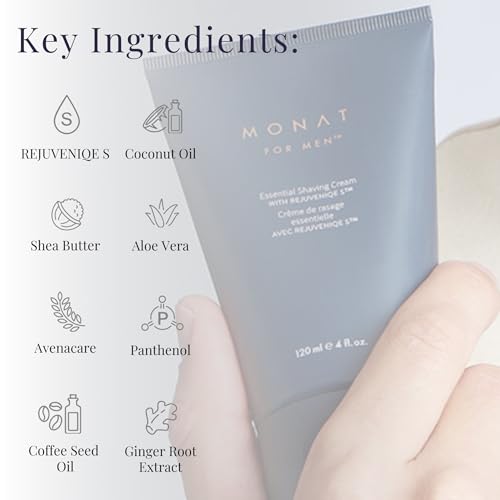 MONAT For Men Shaving Cream with Shea & Coconut Oil, Aloe Vera, 120ml