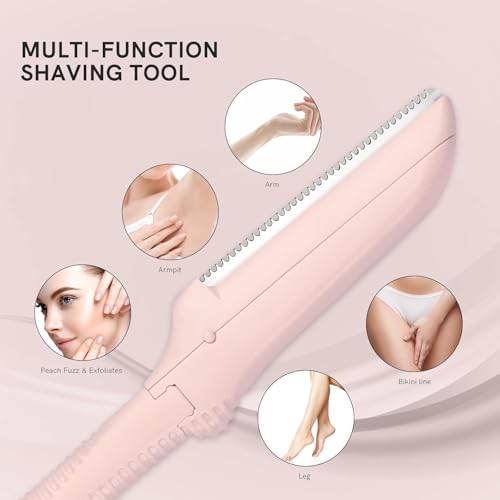 Eyebrow Razors&Dermaplane Razors Set - Japanese Blades Face Razors for Peach Fuzz and Fine Hair, Multipurpose Exfoliating Dermaplaning Tools for Women and Men, 6 Replacements Heads Included