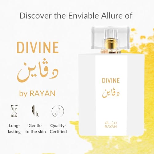 RAYAN Divine Perfume for Women - Long Lasting White Floral Eau De Parfum 100ml - Arabian Luxury Gift Set