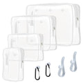White 4-Pack Clear Beach Travel Bag Inserts Organizer Pouches - Waterproof & Sandproof