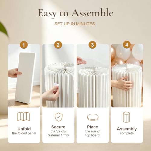 3Pcs Cylinder Stands for Party, Round Cardboard Pedestals with