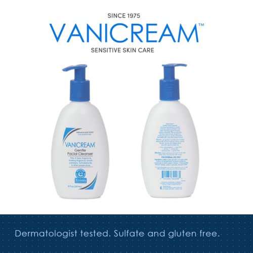Vanicream Liquid Cleanser - 8 fl oz ? Unscented, Gluten-Free Formula for Sensitive Skin & Gentle Facial Cleanser with Pump Dispenser - 8 fl oz