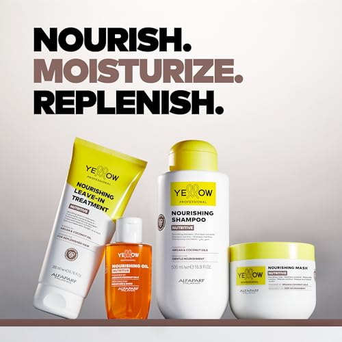 Alfaparf Milano Yellow Professional Nutritive Nourishing Mask for Dry Hair - Powered by Argan & Coconut Oils - Designed for Deep Nourishment (16.9 fl oz / 500ml)
