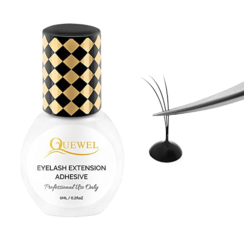 Volume Eyelash Extensions 0.07 D Curl 8-15mm Mixed Lash Tray + Classic Eyelash Extension 0.15 D Curl Mix-8-14mm + QUEWEL Strong Black Adhesive for Eyelash Extensions 6ml