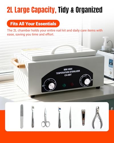 High-Temperature Metal Tool Cleaning Box with Adjustable Timer 1.5L Capacity