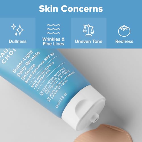 Paula's Choice RESIST Super-Light Daily Wrinkle Defense Mineral Sunscreen, SPF 30 Face Sunscreen for Oily Skin, Matte Tinted Face Moisturizer, UVA/UVB Protection, Fragrance-Free