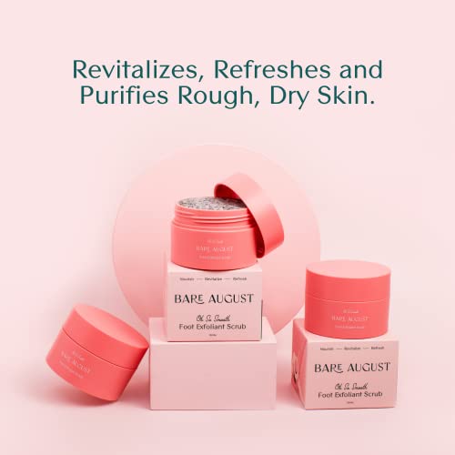Bare August Glass Foot File, Foot Cream & Foot Scrub Exfoliator Bundle