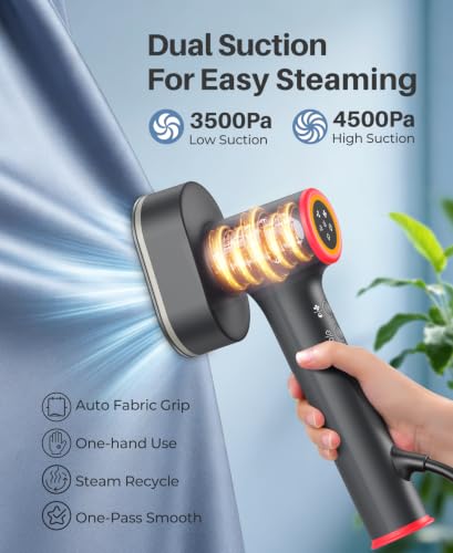 Portable Vacuum Steamer for Clothes 4500Pa Travel Garment Steamer