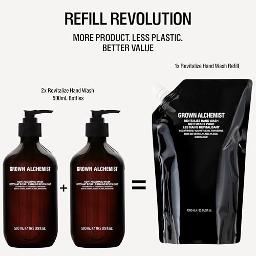 Grown Alchemist Revitalize Hand Wash Refill 1L - Gentle Botanical Liquid Soap - Moisturizing & Aromatic