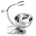 Shaving Bowl and Stand Set with Magnetic Base - 304 Steel & Chrome