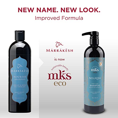 MKS eco Nourish Shampoo - Cleanses, Strengthens & Repairs - Ideal for Fine Hair, Safe for Color Treated Hair - Moroccan Argan Oil, Hemp Seed Oil - Vegan, Cruelty Free
