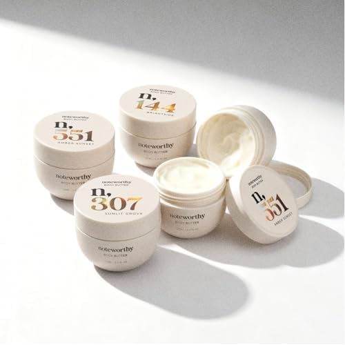 Noteworthy n,307 Sunlit Grove Body Butter ? Mandarin, Basil & Sandalwood | Ultra-Rich Hydrating Body Cream for Soft, Silky Skin | Luxurious Fast-Absorbing Moisturizer