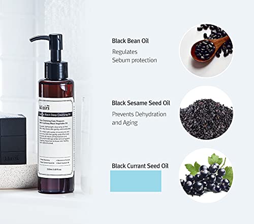 Gentle Black Cleansing Oil for Sensitive Skin - Natural Oil Blend, 5.07 Fl Oz