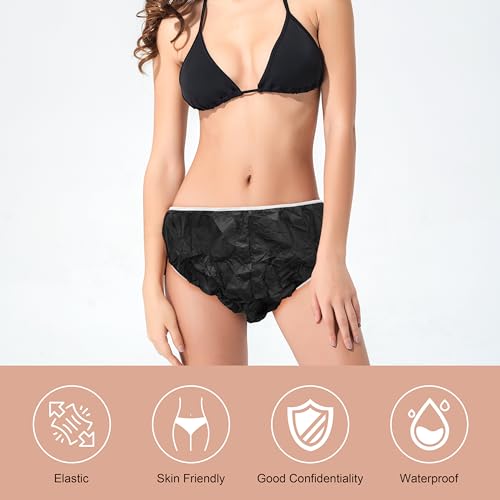 Disposable Underwear Underpants - One-Time Use Black 50 Pcs Set for Hotel Spa Travel