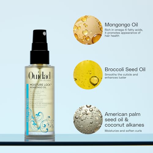 Moisture Lock Mongongo Hair Oil for Curly Hair - Hydrating Leave-In Treatment, 1.7 fl oz