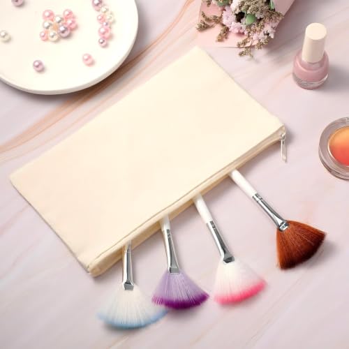 White Canvas Makeup & Cosmetic Bags 40 Pack | Travel & DIY Storage