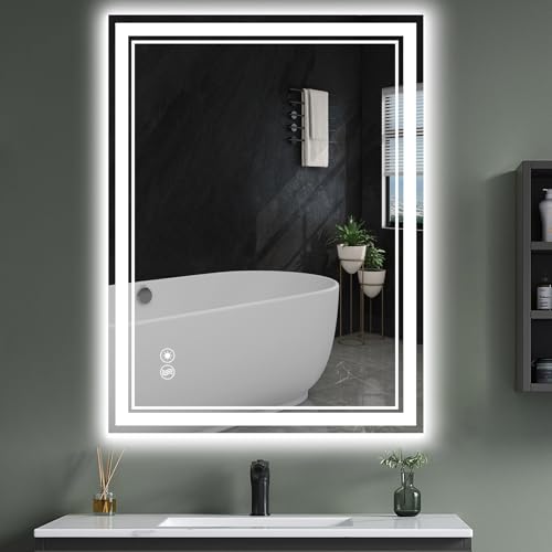 24x32 Inch LED Bathroom Mirror with Anti-Fog & Dimmable Lighting - High Brightness, Memory Function