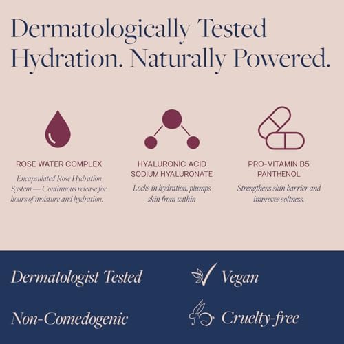 WHIND Medina Dew Facial Moisturizer ? Rose Water & Hyaluronic Acid Hydrating Cream ? Gentle, Lightweight Face Moisturizer for Radiant and Dewy Skin ? 50ml