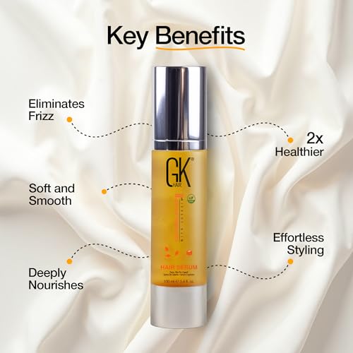 GK Hair Argan Oil Hair Serum 3.4 Fl Oz for Frizz & Damaged Hair - Nourishing & Smoothing