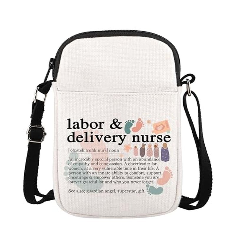 L&D Nurse Makeup Bag Labor And Delivery Nurse Cosmetic Bag L&D Nurse Gift Lifeline Gift Nicu Nurses Week Gift (delivery nurse noun Crossbody bag)