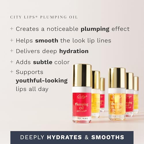 Plumping Lip Oil - Pink Champagne, 0.25oz, Rejuvenates & Hydrates Lips - City Beauty