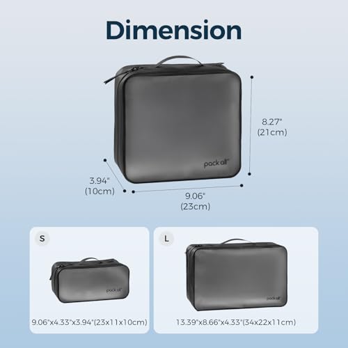 Pack All Medium Frosted Clear Travel Organizer Pouch - Lightweight TPU Zipper Bag