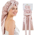 ZIMASILK Pink 100% Mulberry Silk Bonnet for Sleeping Women – Long & Comfortable