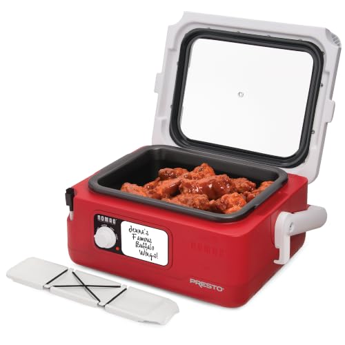 Traveling Slow Cooker 6 Qt Red Locking Lid Portable Family Meal Cooker