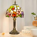 F Four Leaf Flower Tiffany Style Table Lamp with 3 Color Temperature - 8 Inch