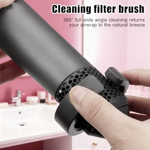 Outer Filter Cover + Filter Cleaning Brush for Dyson Airwrap Hair Styler,HS01/HS05/HS08 Outer Strainer Filter Cage Replacement Parts,Cleaning Brush Accessory for Dyson Airwrap