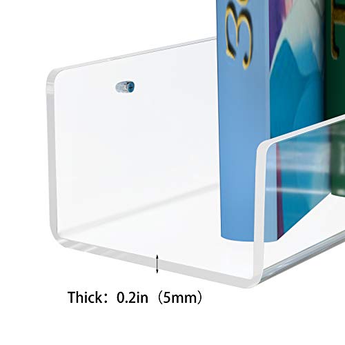 36-Inch Acrylic Floating Nursery Kids Bookshelf Wall Shelf 4 Pack - Transparent Modern Design