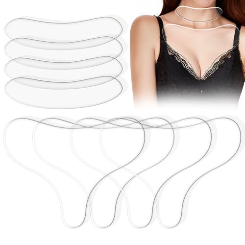Silicone Chest Wrinkle Pads - Anti-Aging Neck & Chest Line Smoothing (8 Pack)