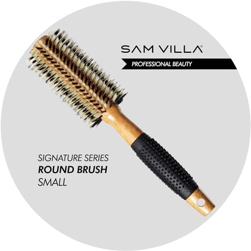 Sam Villa Signature Series Small Round Bristle Hair Brush - 2.75" Bamboo & Tourmaline