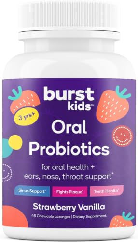 Kids Probiotics Lozenges with Strawberry Vanilla Flavor - Oral & Gut Health Support