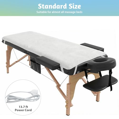 Massage Table Warmer Heating Pad Professional SPA Massage Bed Warmer with 9 Timer, 9 Heat Settings, Overheat Protection for Massage Bed & Spa, Thickened & Soft Fleece, 30" x 71"
