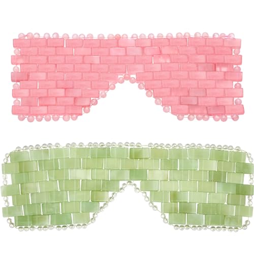 Jade and Rose Quartz Eye Masks Set - Cooling Relaxation Compress for Eyes