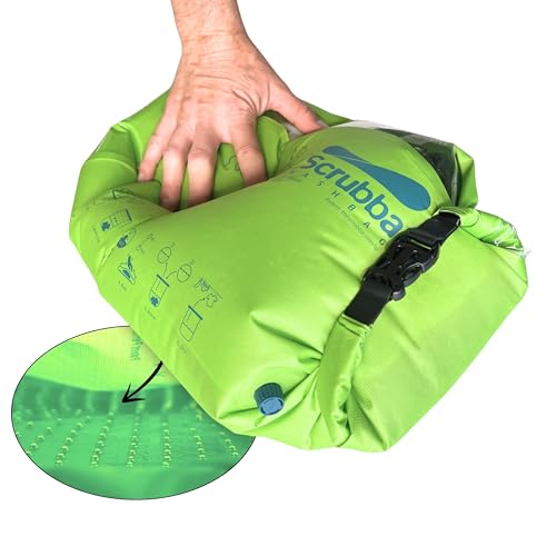 Portable Travel Washing Bag with Washboard - 5 oz Compact Clothes Washer