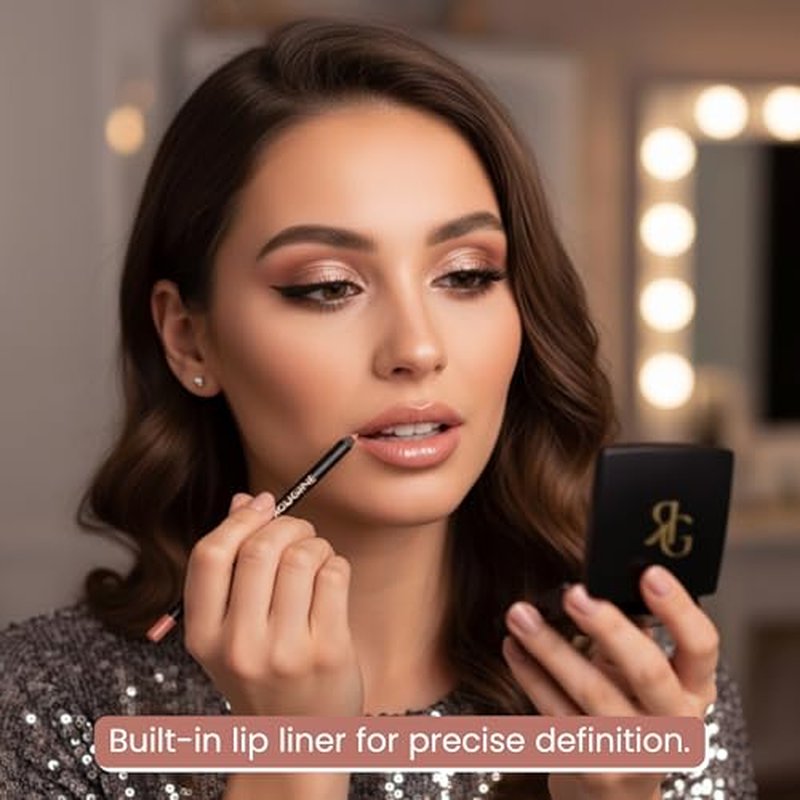 Lip Gloss and Lip Liner Set for Women ? Daddy¡¯s Girl Gloss Finish ? Smooth Shine Lip Gloss, Soft Glide Lip Liner Pencil ? Hydrating Makeup Lip Moisturizer Combo ? Vitamin E & Shea Butter