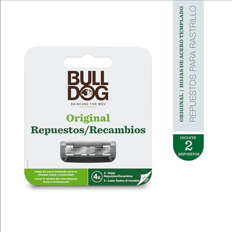 Bulldog Mens Skincare and Grooming Original Razor Blades Refills for Men, 4 Count (Pack of 2)
