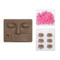 3-in-1 Eyelash Extension Mannequin Head with 4 Pairs Removable Eyelids, Black Color